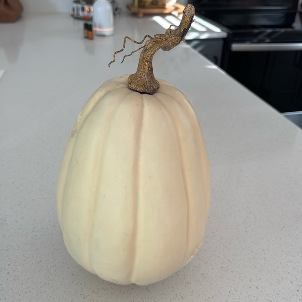 Pottery Barn faux cream pumpkin